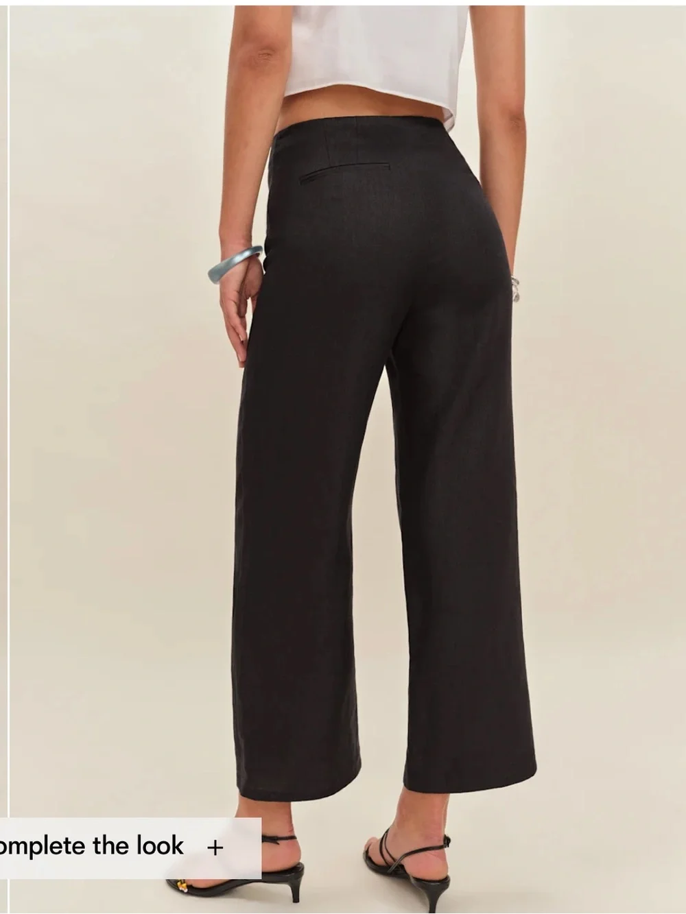 Reformation Black linen Wide Leg Pants